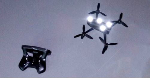 Drone with mocap reflective markers pasted