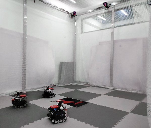 Autonomous vehicles swarm under motion capture