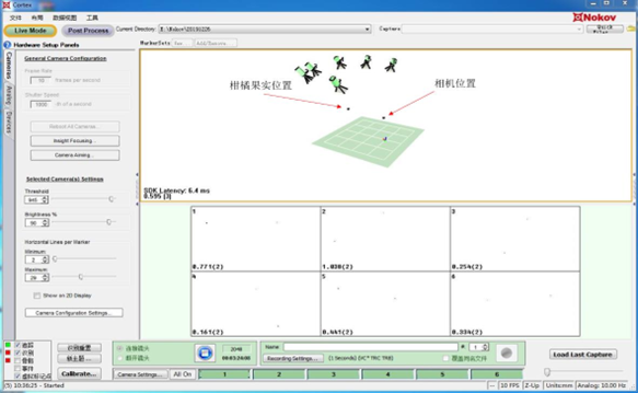 The position of the fruit is captured by the motion capture system.