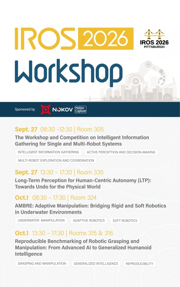 NOKOV Sponsored Workshops @ IROS 2026