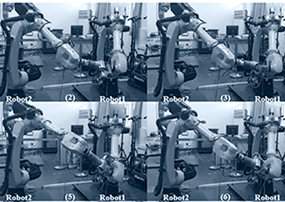 the motion capture camera obtains the motion trajectory of the industrial robots