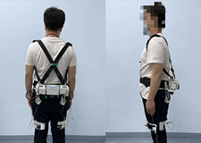 Experimenter of hip-wearing electromechanical exoskeleton robot